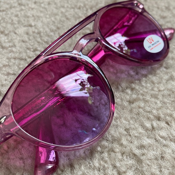 New Funky Purple Pink Ombre Sunglasses Translucent - Picture 2 of 9